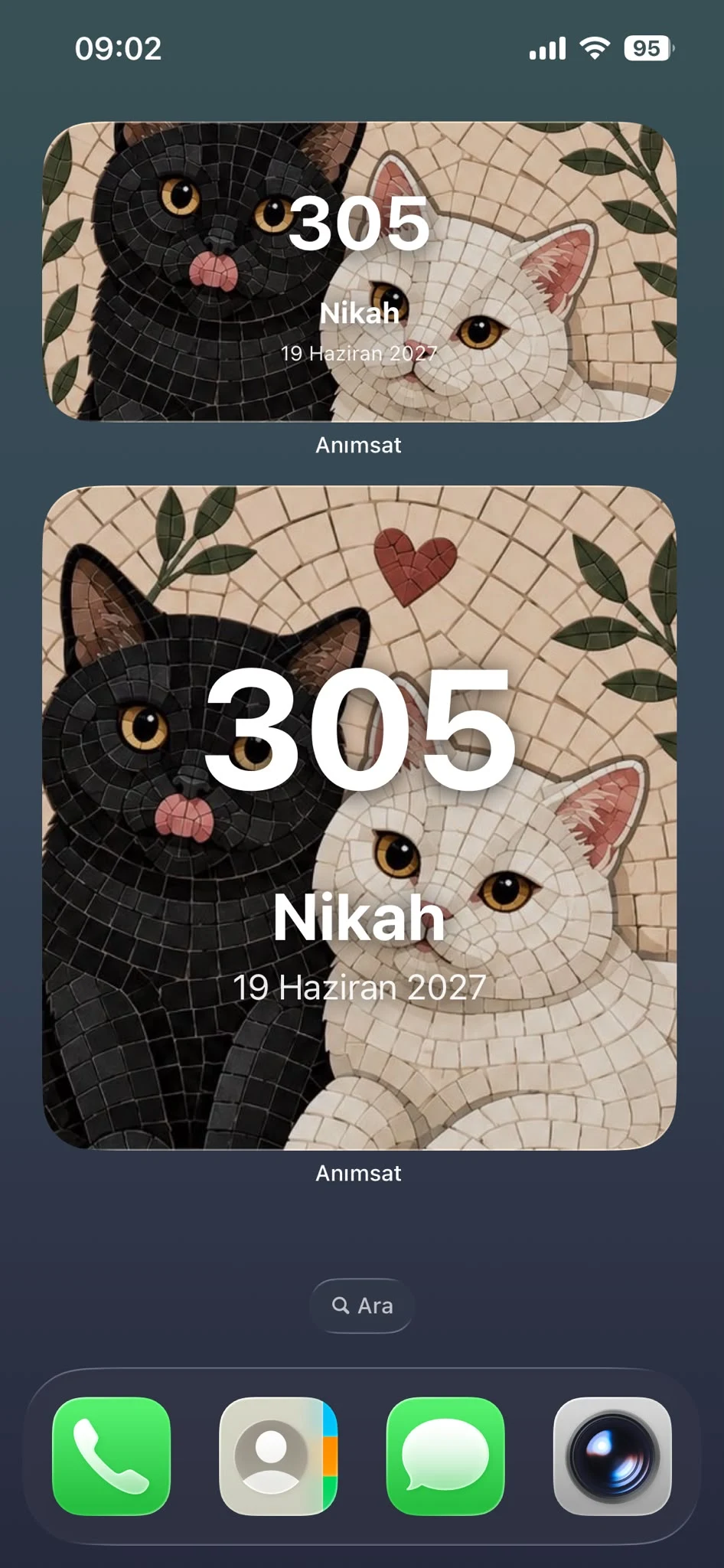 Anımsat widget’ları iPhone ana ekranında